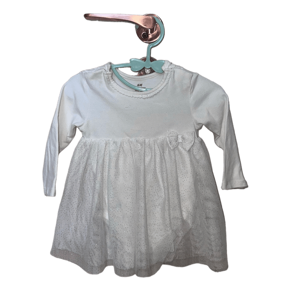 White glitter tulle dress