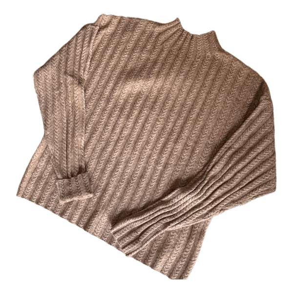 Beige ribbed knit sweater