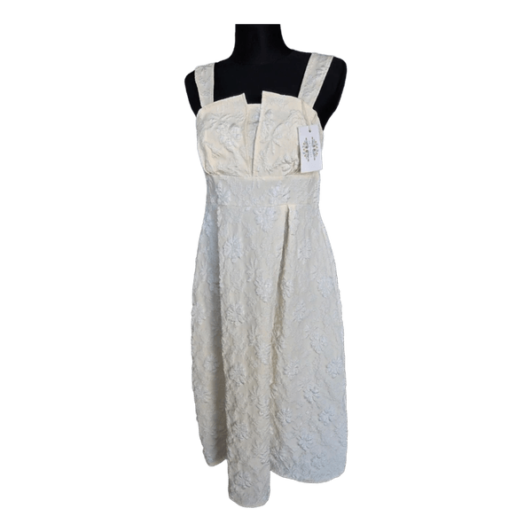 Cream floral texture dress