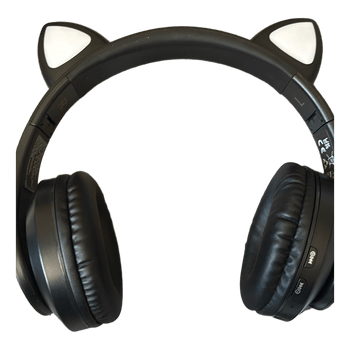 Black cat ear headphones