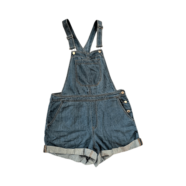 Blue denim overalls