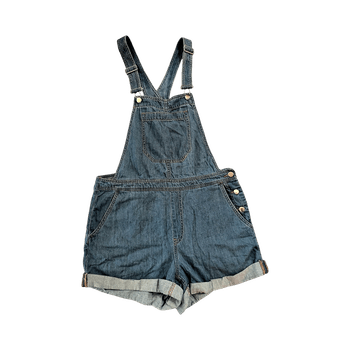 Blue denim overalls