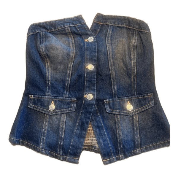 Blå denim korsettop