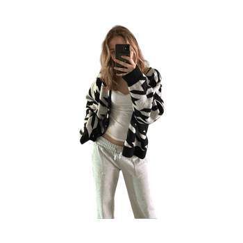 Patterned oversized cardigan