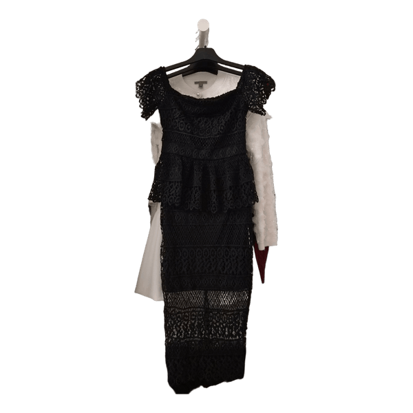 Black lace midi dress