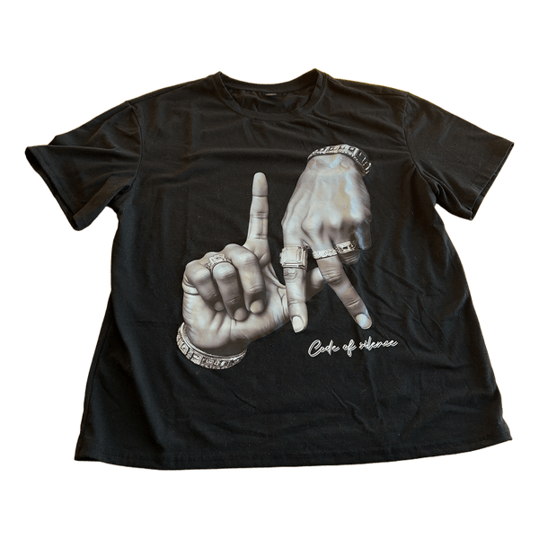 Sort t-shirt med print