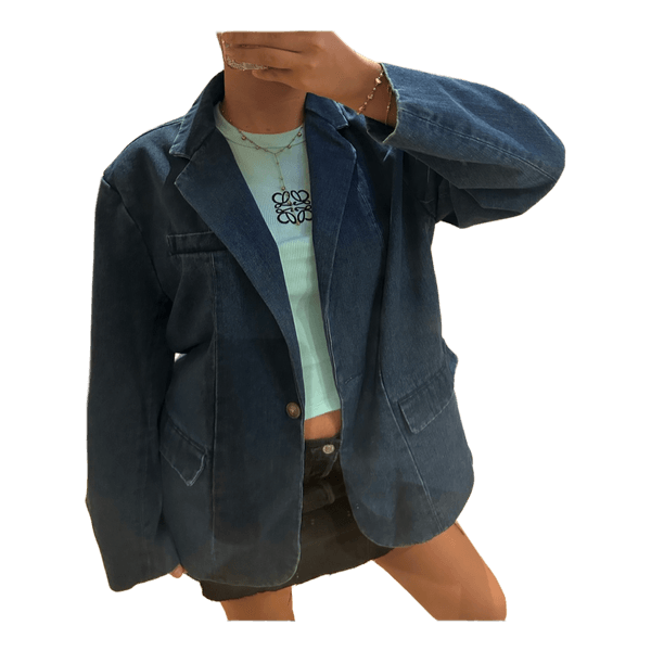 Populær denim blazer