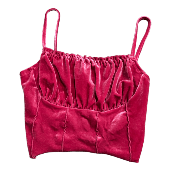 Pink velvet camisole top