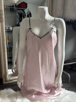 Pink satin night dress