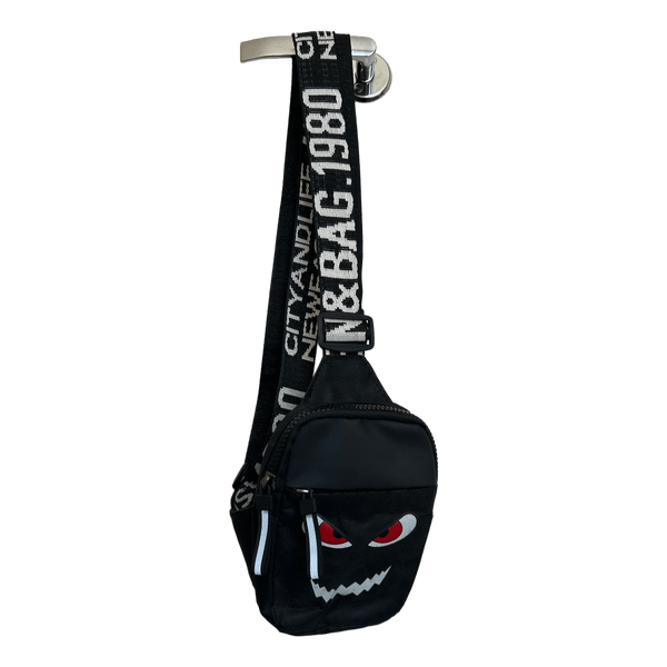 Black monster crossbody bag