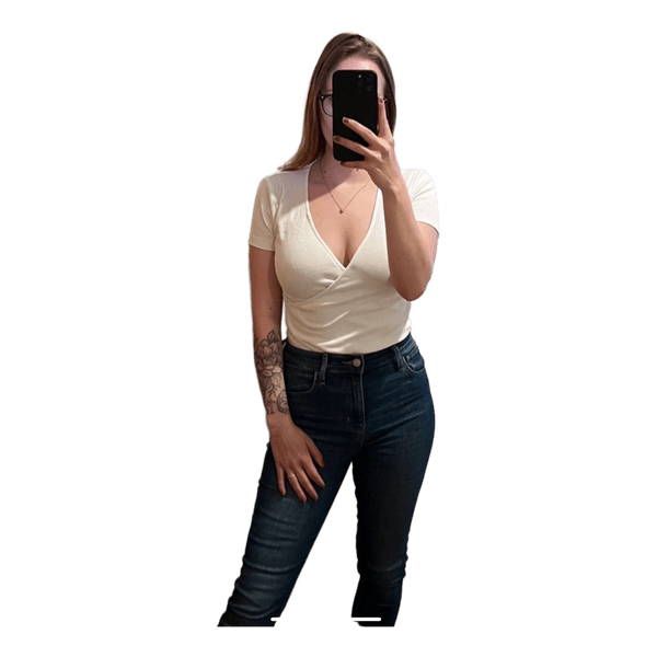 Cream wrap t-shirt