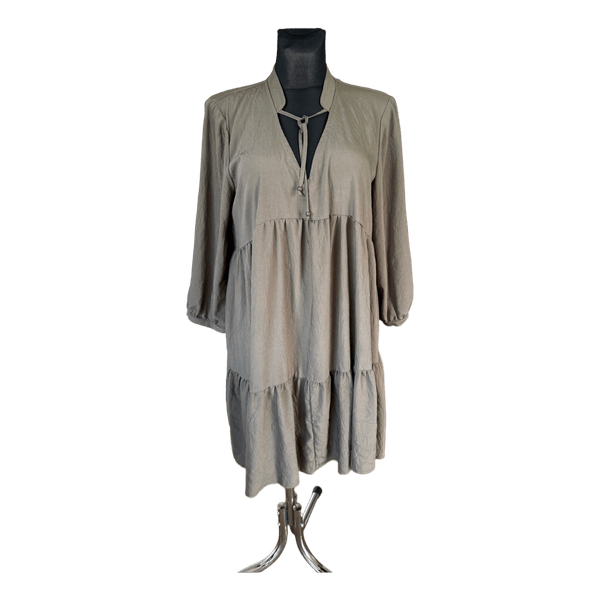 Khaki tiered dress
