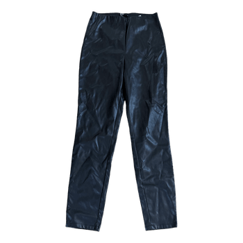 Black faux leather trousers from Cropp