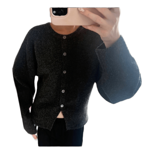 Mørkegrå strikket cardigan