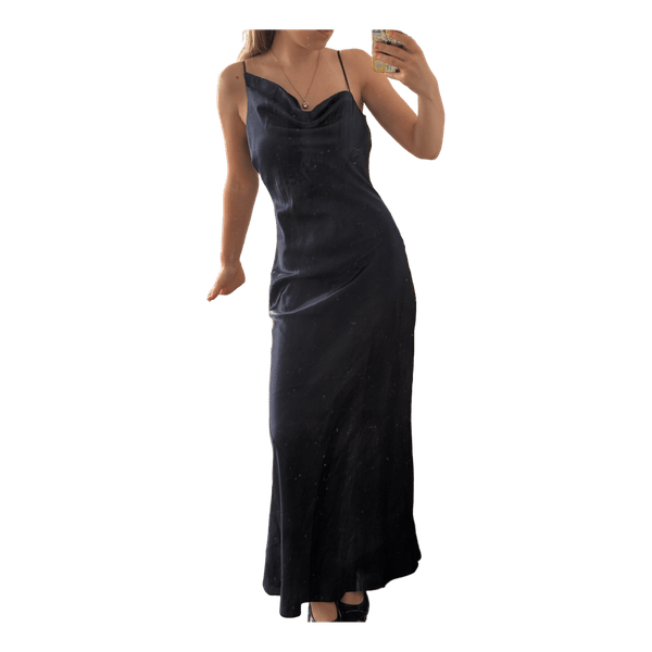 Black slip maxi dress