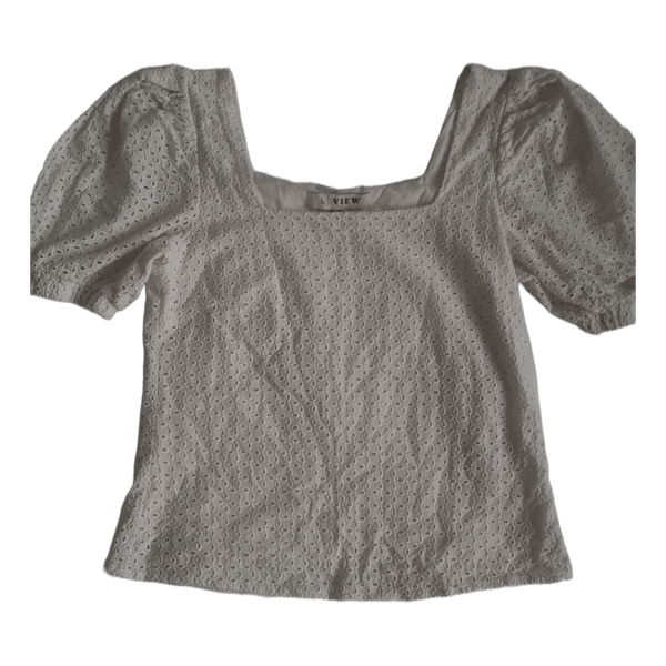 hvid broderie anglaise bluse fra A View