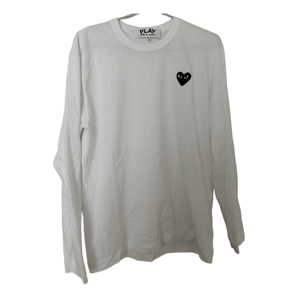 Hvid langærmet t-shirt