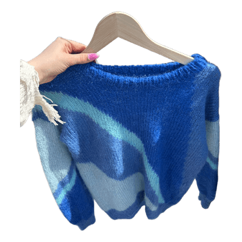 Blue striped mohair sweater
