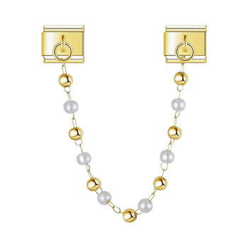 Eye-catching stainless steel link for Italian Charm bracelet.