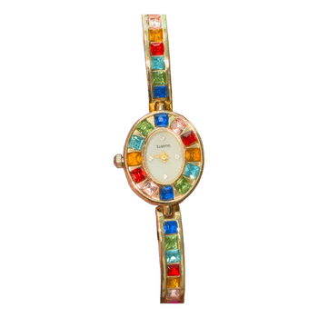 Gold tone crystal watch