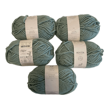 Novita Hygge Wool Yarn Mint Green 100% Wool Super Chunky 100g x5