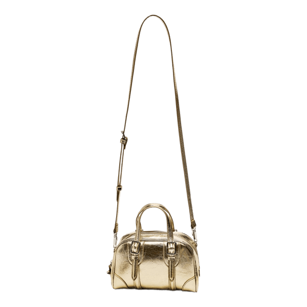 Gold mini bowling bag