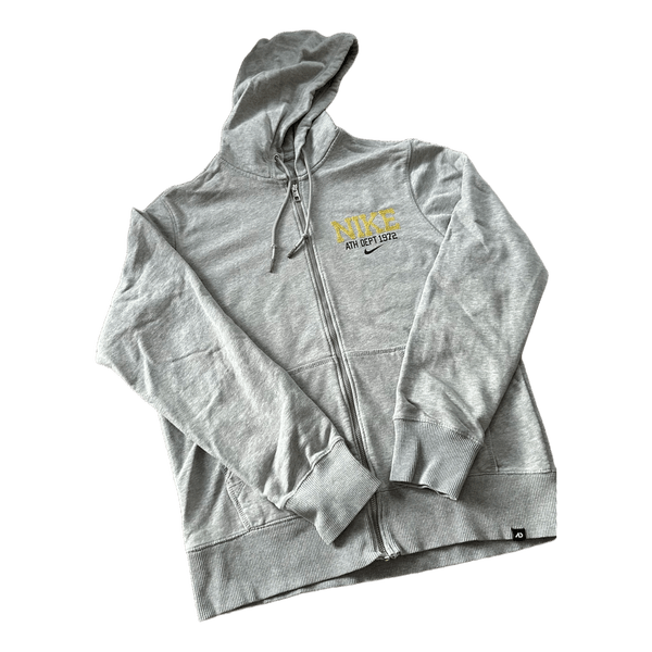 Nike full zip grey embroidered logo vintage style hoodie