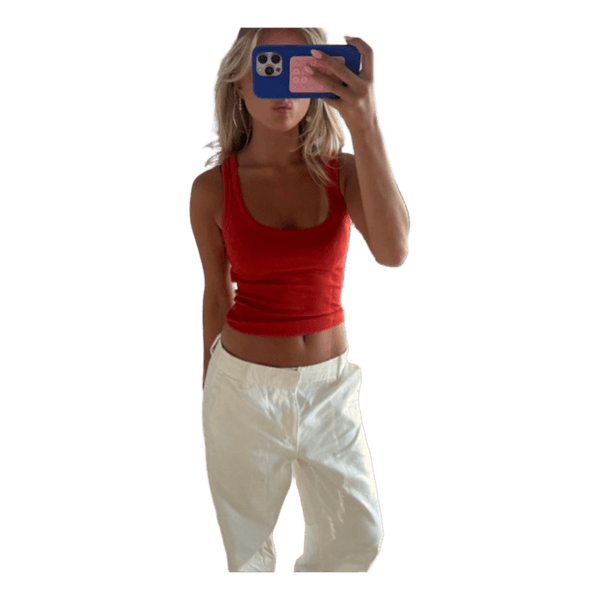 Rød ærmeløs tanktop