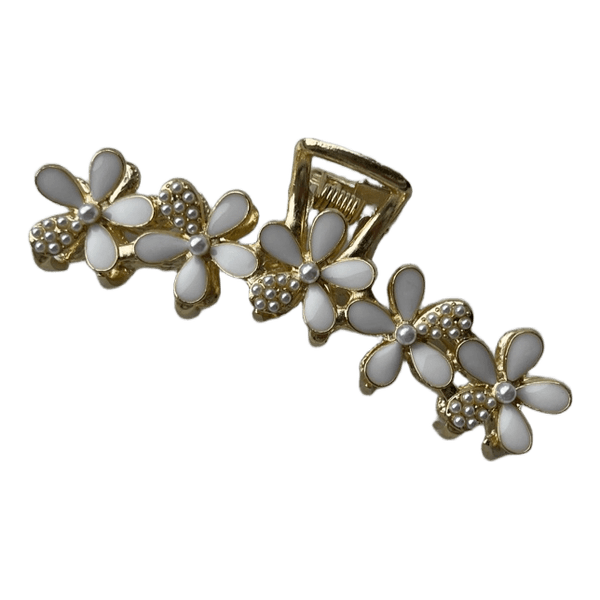 Gold floral hair claw