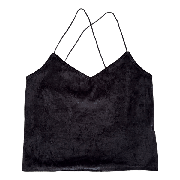 Black velvet tank top