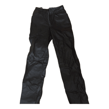 Black faux leather trousers