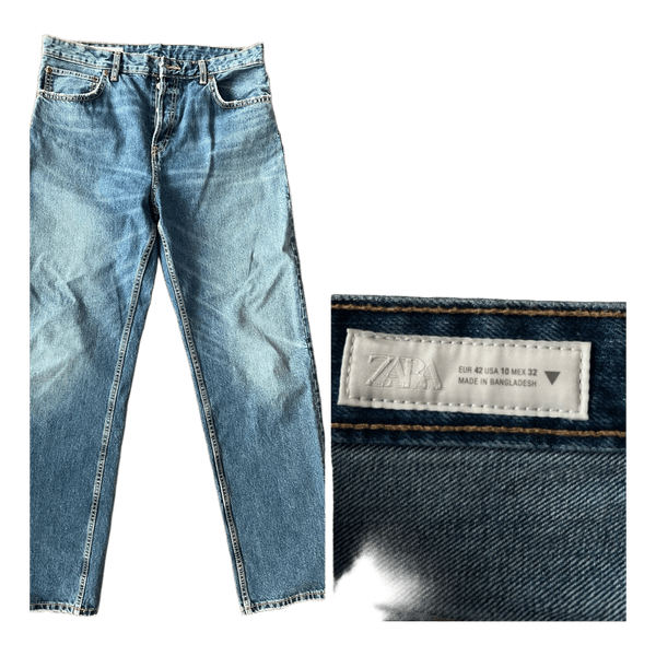 Zara blue straight jeans