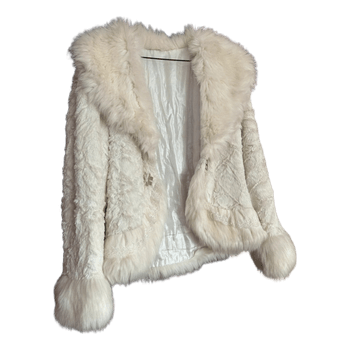 White faux fur jacket