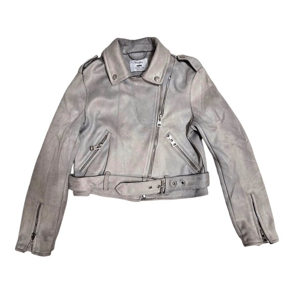 Beige faux suede jacket