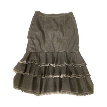 Denim tiered ruffle skirt