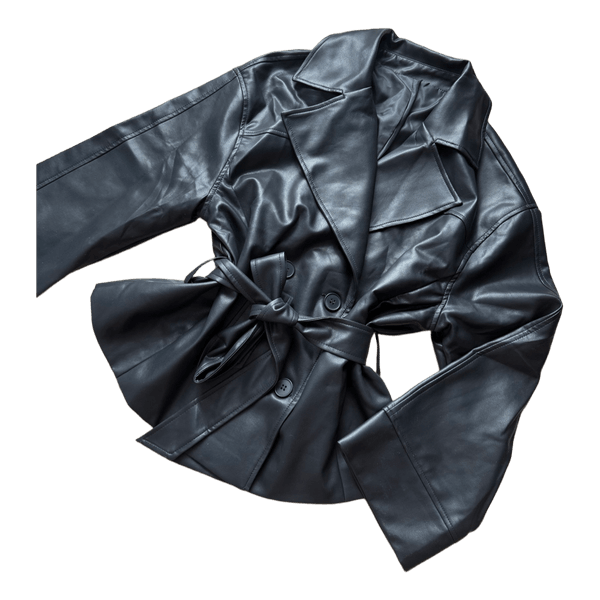 Black faux leather jacket
