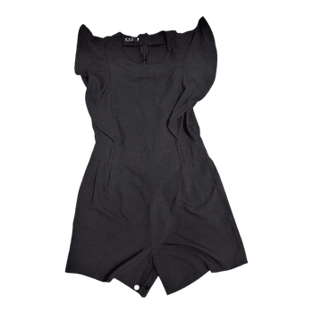 Black ruffle playsuit