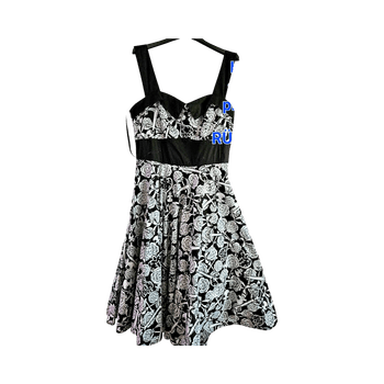 Black and white floral pinup dress