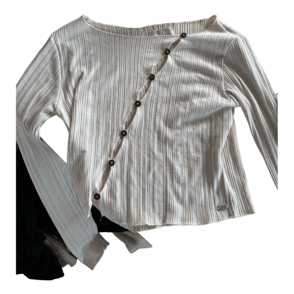 Beige asymmetrisk trøje