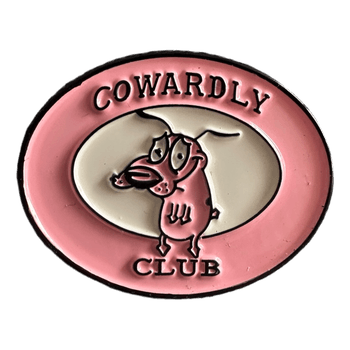Cowardly dog enamel pin