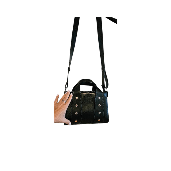 Black structured handbag