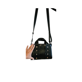 Black structured handbag