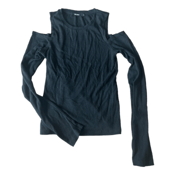 Musta cold shoulder -paita Bikbok