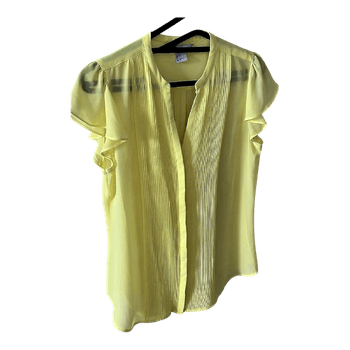 Yellow pleated blouse