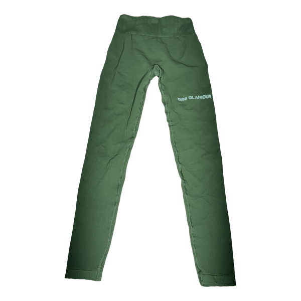 Gym glamour sports leggings push-up 2.0 dark green activewear style | Size - Medium