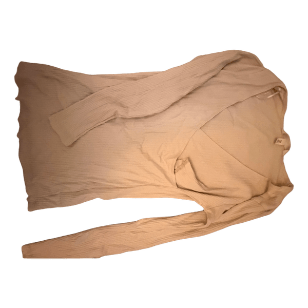 Beige long-sleeved top for pregnant or moms