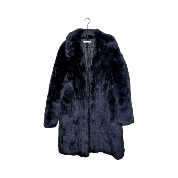 Black faux fur coat
