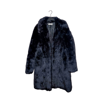 Black faux fur coat