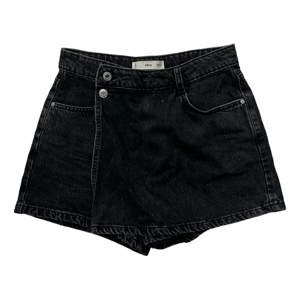 Black denim skort