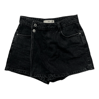 Black denim skort